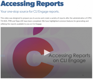 View of Accessing Reports webpage
