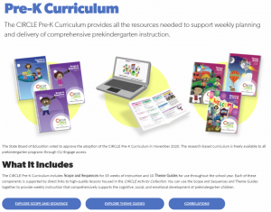 The CIRCLE Pre-K Curriculum page