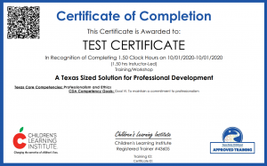 Sample Certificate