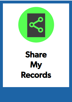 Button showing share my records 